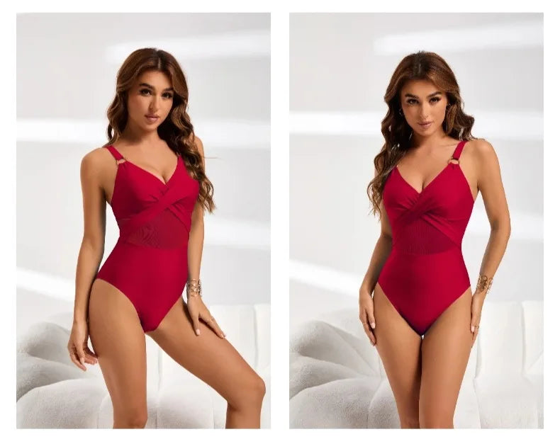 Womens One Piece Swimsuits Tummy Control Bathing Suits Mesh Swim Suits Full Coverage Swim Suit for Women
