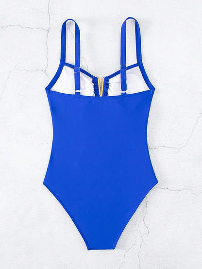omen's One Piece Swimsuit Tummy Control Bathing Suits V Neck Slimming Adjustable Strap Swimwear