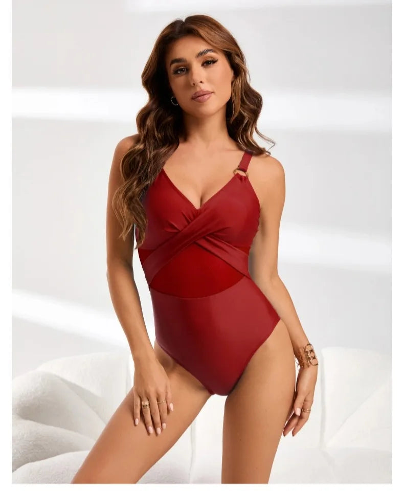 Womens One Piece Swimsuits Tummy Control Bathing Suits Mesh Swim Suits Full Coverage Swim Suit for Women