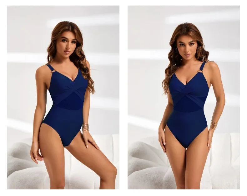 Womens One Piece Swimsuits Tummy Control Bathing Suits Mesh Swim Suits Full Coverage Swim Suit for Women