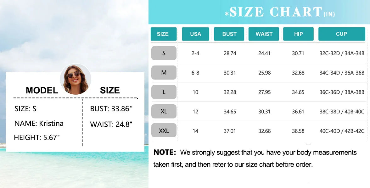 Women's High Waisted Bikini Sets Two Piece Swimsuit Tummy Control Bathing Suit V Neck Swimwear 2025 Swim Suit