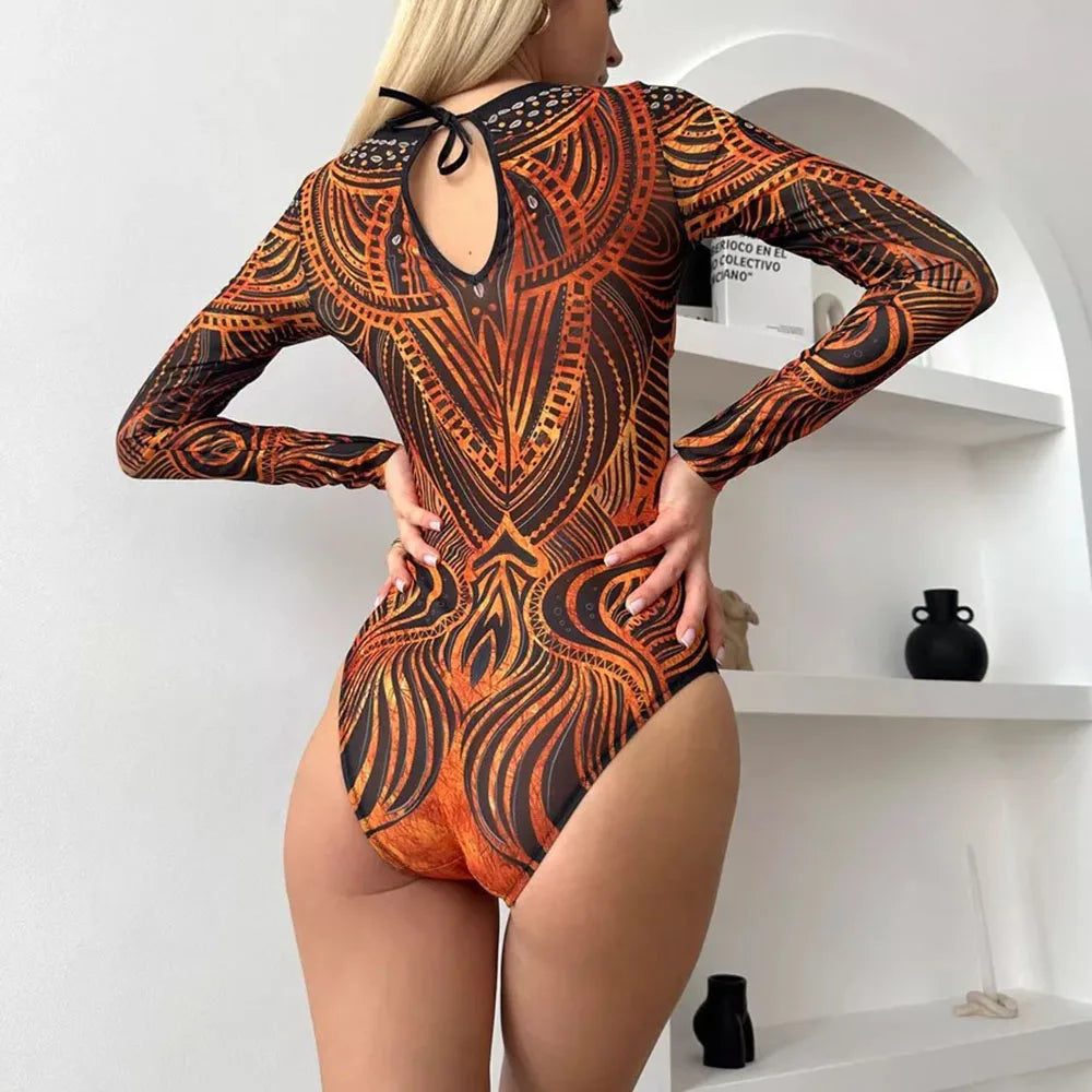 New High Waist Sexy Swimsuit Women Summer Bathing Suit Bikini Set Long Sleeve Swimwear Women Beach Swimming Suit For Female