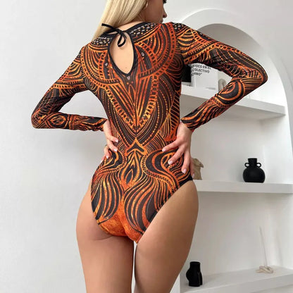 New High Waist Sexy Swimsuit Women Summer Bathing Suit Bikini Set Long Sleeve Swimwear Women Beach Swimming Suit For Female