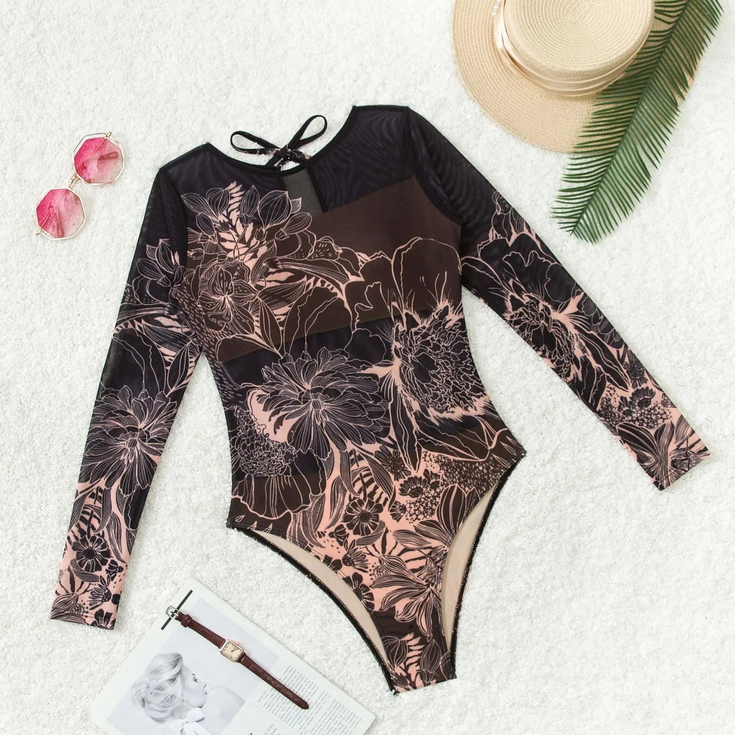 New High Waist Sexy Swimsuit Women Summer Bathing Suit Bikini Set Long Sleeve Swimwear Women Beach Swimming Suit For Female