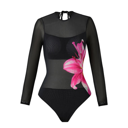 New High Waist Sexy Swimsuit Women Summer Bathing Suit Bikini Set Long Sleeve Swimwear Women Beach Swimming Suit For Female