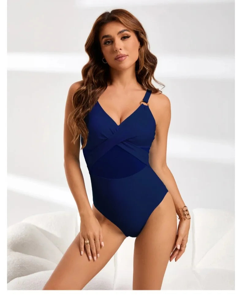 Womens One Piece Swimsuits Tummy Control Bathing Suits Mesh Swim Suits Full Coverage Swim Suit for Women