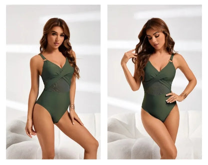 Womens One Piece Swimsuits Tummy Control Bathing Suits Mesh Swim Suits Full Coverage Swim Suit for Women