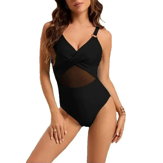 Womens One Piece Swimsuits Tummy Control Bathing Suits Mesh Swim Suits Full Coverage Swim Suit for Women