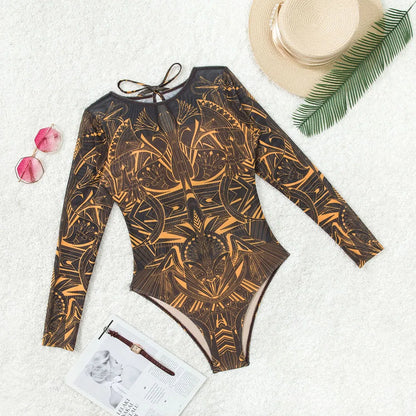 New High Waist Sexy Swimsuit Women Summer Bathing Suit Bikini Set Long Sleeve Swimwear Women Beach Swimming Suit For Female