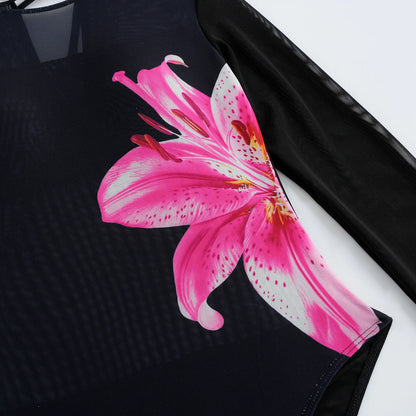 New High Waist Sexy Swimsuit Women Summer Bathing Suit Bikini Set Long Sleeve Swimwear Women Beach Swimming Suit For Female