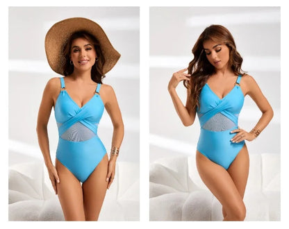 Womens One Piece Swimsuits Tummy Control Bathing Suits Mesh Swim Suits Full Coverage Swim Suit for Women