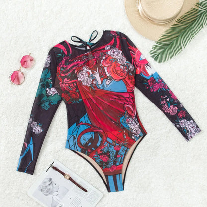 New High Waist Sexy Swimsuit Women Summer Bathing Suit Bikini Set Long Sleeve Swimwear Women Beach Swimming Suit For Female
