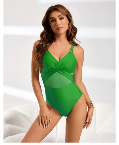 Womens One Piece Swimsuits Tummy Control Bathing Suits Mesh Swim Suits Full Coverage Swim Suit for Women