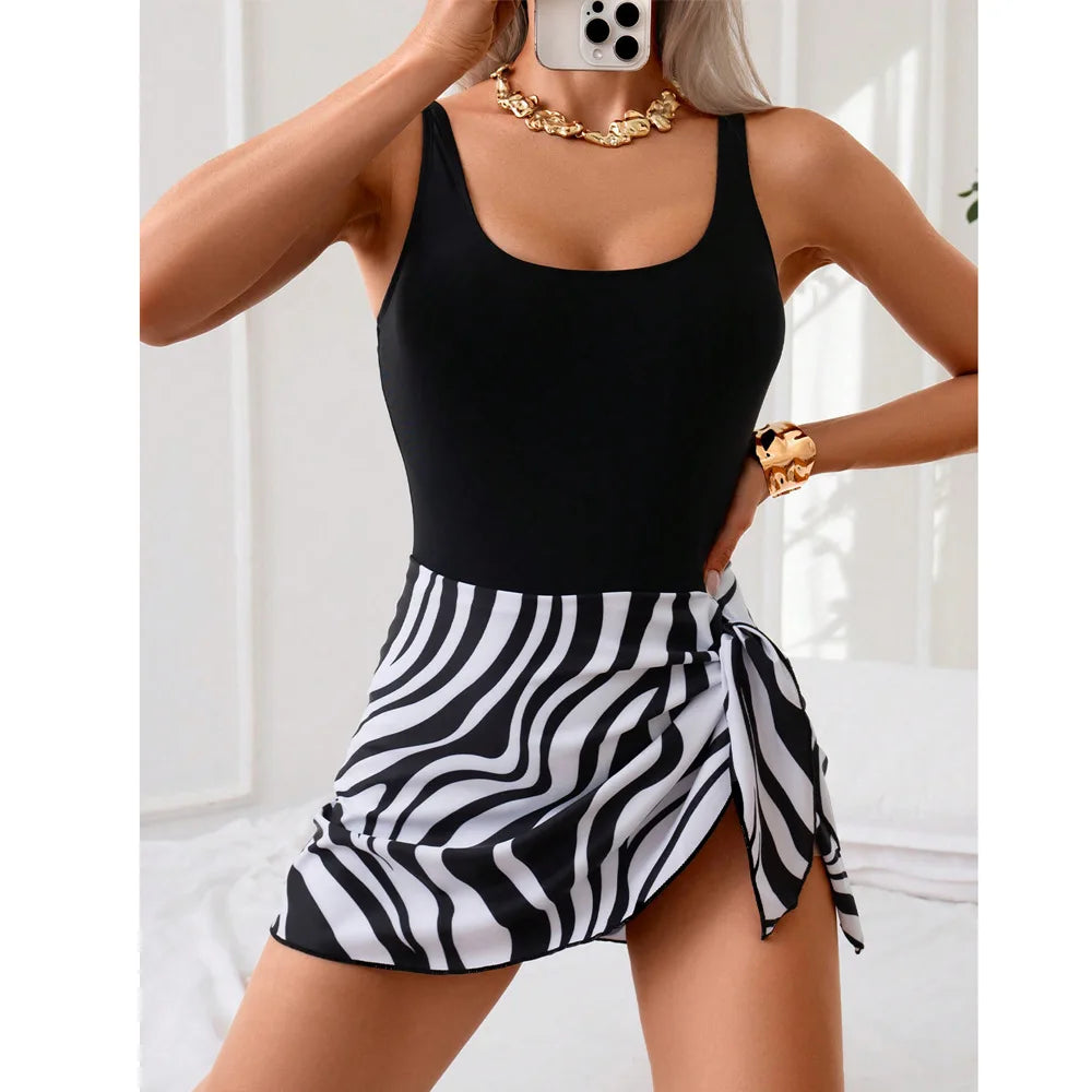 One Piece Swimdress Swimsuits for Women Tummy Control Swim Skirt Bathing Suit for Women 2025